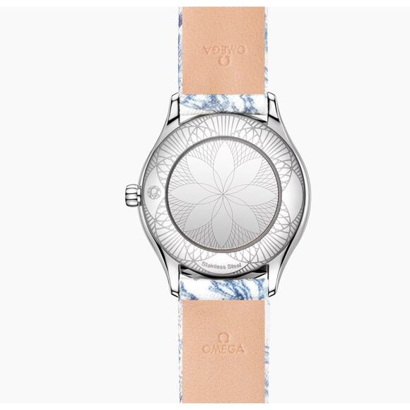 Omega DE VILLE MINI TRÉSOR Women's Diamond Watch 26 MM, Steel on Toile De Jouy - Picture 2 of 16